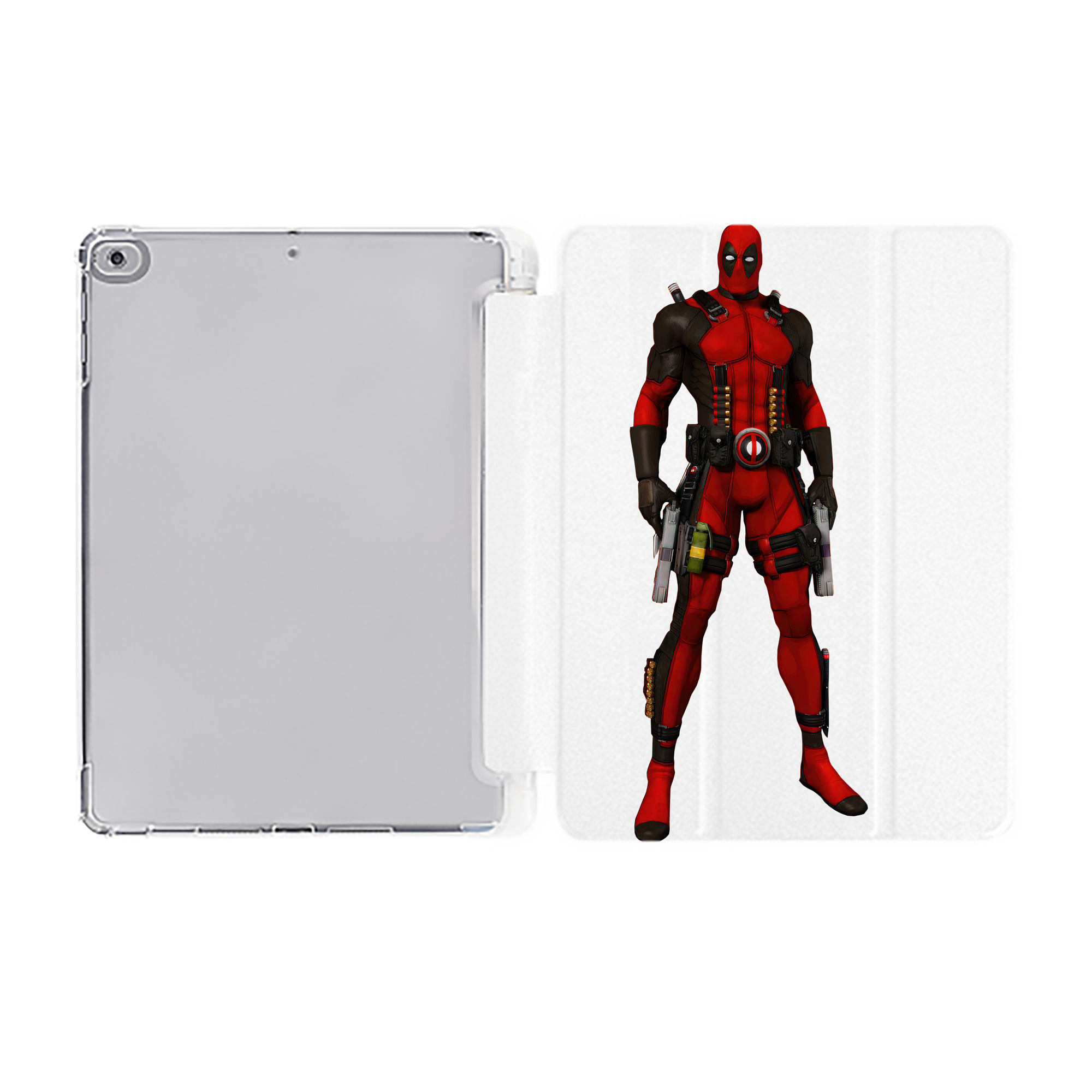 （画像用） Deadpool デッドプール IPad ケース ペン収納付き 三つ折りスタンド PUレザー×シリコン 対応機種9.5/10.5/10.9インチ